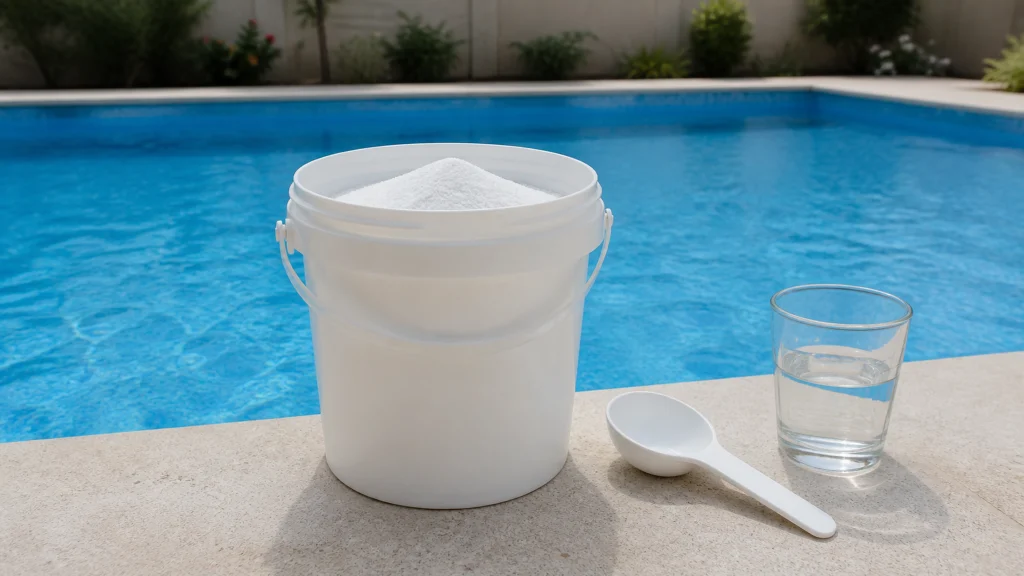 Illustration éditoriale pour l’article « Acheter du bicarbonate de soude pour piscine : conseils et prix »