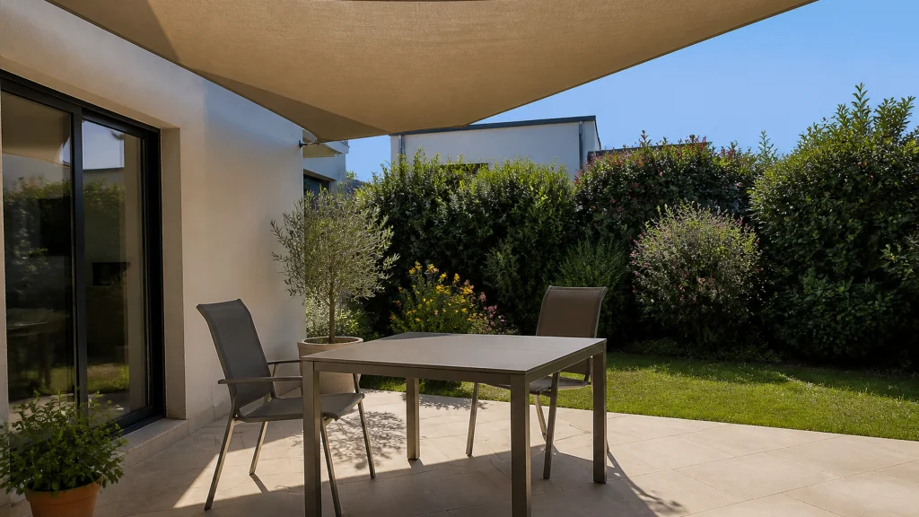 Illustration éditoriale pour l’article « Solution pour ombrager votre terrasse en plein soleil »