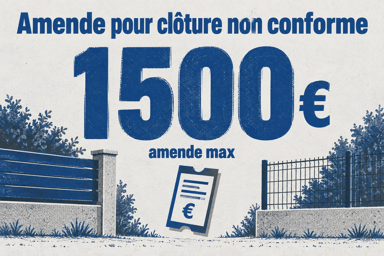 Une clôture non conforme expose à une amende maximale de 1 500 €.